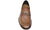 vista dall'alto mocassini uomo eleganti color cuoio in vera pelle, con morsetto, suola in vero cuoio cucita, punta rotonda, modello GUIDO FERRI 6485, scarpe artigianali 100% Made in Italy con negozio a Civitanova