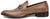 vista laterale mocassini uomo eleganti color cuoio in vera pelle, con morsetto, suola in vero cuoio cucita, punta rotonda, modello GUIDO FERRI 6485, scarpe artigianali 100% Made in Italy con negozio a Civitanova