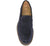 vista dall'alto mocassini uomo lisci eleganti blu in camoscio vera pelle, suola in vero cuoio cucita con gomma antiscivolo, punta rotonda, modello GUIDO FERRI 6561, scarpe artigianali 100% Made in Italy con negozio a Civitanova