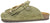 vista laterale sabot donna color verde salvia in camoscio vera pelle, punta rotonda, suola imbottita in memory tipo birkenstock, modello L'ARTIGIANO 1260-F698, calzature artigianali 100% Made in Italy