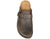 vista dall'alto ciabatte sabot uomo stile birkenstock marroni testa di moro in vera pelle, punta rotonda, suola imbottita in memory morbidissima, modello L'ARTIGIANO 374-8227, calzature artigianali 100% Made in Italy