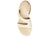 vista dall'alto sandali donna bianco latte beige in vera pelle, modelli con fasce incrociata ideali per alluce valgo, cinturino elastico, tacco basso comodo, calzature artigianali Angel Alarcon articolo 26051