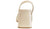 vista dietro sandali donna color bianco latte beige a punta quadrata in vera pelle, pianta larga, con tacco comodo altezza media di forma larga, fibbietta dorata, cinturino elastico, modello ANGEL ALARCON 26036, calzature artigianali a Civitanova