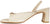 vista laterale sandali donna color bianco latte beige a punta quadrata in vera pelle, pianta larga, con tacco comodo altezza media di forma larga, fibbietta dorata, cinturino elastico, modello ANGEL ALARCON 26036, calzature artigianali a Civitanova