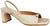 Sandali donna color bianco latte beige a punta quadrata in vera pelle, pianta larga, con tacco comodo altezza media di forma larga, fibbietta dorata, cinturino elastico, modello ANGEL ALARCON 26036, calzature artigianali a Civitanova