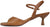 vista laterale sandali donna color cuoio con tacco a rocchetto di media altezza, in vera pelle, cinturino alla caviglia e classica fascia avanti, modello ANGEL ALARCON 26040, calzature artigianali a Civitanova