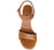 vista dall'alto sandali donna color cuoio con tacco medio alto largo e comodo, in vera pelle, cinturino alla caviglia e classica fascia avanti, modello ANGEL ALARCON 26105, calzature artigianali a Civitanova