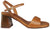 Sandali donna color cuoio con tacco medio alto largo e comodo, in vera pelle, cinturino alla caviglia e classica fascia avanti, modello ANGEL ALARCON 26105, calzature artigianali a Civitanova