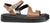 Sandali donna cuoio stile platform in vera pelle, plantare in memory imbottito super comodo, punta quadrata, stile fasciato ottimo per alluce valgo, fibbia dorata, calzature artigianali 100% Made in Italy, Francesco Brunelli AE6331