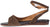 vista laterale sandali donna marroni testa di moro in camoscio vera pelle, modelli con fascia perfetti per alluce valgo, cinturino alla caviglia regolabile, tacco basso comodo, calzature artigianali Angel Alarcon articolo 26071