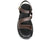 vista dall'alto sandali donna marroni stile platform in vera pelle, plantare in memory imbottito super comodo, punta quadrata, stile fasciato ottimo per alluce valgo, fibbia dorata, calzature artigianali 100% Made in Italy, Francesco Brunelli AE6331