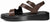 vista laterale sandali donna marroni stile platform in vera pelle, plantare in memory imbottito super comodo, punta quadrata, stile fasciato ottimo per alluce valgo, fibbia dorata, calzature artigianali 100% Made in Italy, Francesco Brunelli AE6331