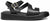 Sandali donna neri stile platform in vera pelle, plantare in memory imbottito super comodo, punta quadrata, stile fasciato ottimo per alluce valgo, fibbia dorata, calzature artigianali 100% Made in Italy, Francesco Brunelli AE6331