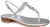 Sandali gioiello donna stile capri con infradito color argento in vera pelle laminata, vere pietre di positano super luminose, suola in vero cuoio, articolo 1390, calzature artigianali 100% Made in Italy con negozio a Civitanova Marche