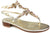Sandali gioiello donna stile capri con infradito color oro platino in vera pelle laminata, vere pietre di positano super luminose a forma di petali, suola in vero cuoio, articolo 970, calzature artigianali 100% Made in Italy con negozio a Civitanova Marche