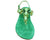 vista dall'alto sandali gioiello donna stile capri con infradito color verde in camoscio vera pelle, vere pietre di positano super luminose, suola in vero cuoio, articolo 1228, calzature artigianali 100% Made in Italy con negozio a Civitanova Marche