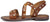 vista laterale sandali donna borchiati color cuoio in vera pelle, cinturini intrecciati e fasciati, borchie oro, calzature artigianali 100% Made in Italy, articolo 6150