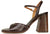 vista laterale sandali donna color marrone testa di moro con tacco alto largo e comodo, in vera pelle, cinturino alla caviglia e classica fascia avanti con dettaglio cucito, modello ANGEL ALARCON 26078, calzature artigianali a Civitanova