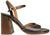 Sandali donna color marrone testa di moro con tacco alto largo e comodo, in vera pelle, cinturino alla caviglia e classica fascia avanti con dettaglio cucito, modello ANGEL ALARCON 26078, calzature artigianali a Civitanova