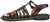 vista laterale sandali gladiatori donna marroni testa di moro in vera pelle, modello francescano, cinturini intrecciati e fasciati, calzature artigianali 100% Made in Italy, articolo 6173
