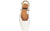 vista dall'alto slingback donna basse color bianco latte in vera pelle, scarpe stile chanel aperte dietro con punta quadrata molto ampia, suola leggera, tacco basso, modello Angel Alarcon 26007, calzature artigianali