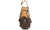 vista dall'alto slingback donna basse marroni testa di moro con fiore in vera pelle, scarpe stile chanel aperte dietro con cinturino e punta quadrata molto ampia, suola leggera, tacco basso, modello Angel Alarcon 26004, calzature artigianali