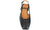 vista dall'alto slingback donna basse nere in vera pelle, scarpe stile chanel aperte dietro con punta quadrata molto ampia, suola leggera, tacco basso, modello Angel Alarcon 26007, calzature artigianali