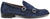 Scarpe doppia fibbia uomo eleganti blu in camoscio vera pelle, suola in vero cuoio cucita, punta rotonda, modello GUIDO FERRI 6489, scarpe artigianali 100% Made in Italy