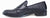 vista laterale scarpe doppia fibbia uomo eleganti blu in vera pelle intrecciata, suola in vero cuoio cucita, punta rotonda, modello GUIDO FERRI 6637, scarpe artigianali 100% Made in Italy