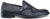 Scarpe doppia fibbia uomo eleganti blu in vera pelle intrecciata, suola in vero cuoio cucita, punta rotonda, modello GUIDO FERRI 6637, scarpe artigianali 100% Made in Italy