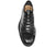 vista dall'alto paraboot uomo nero con lacci in vera pelle di bufalo, suola carrarmato in EVA super leggera, occhielli a forma di gancio, modello GUIDO FERRI 6680, scarpe ingegnere artigianali Made in Italy con negozio a Civitanova