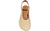 vista dall'alto slingback donna color beige cammello a punta rotonda in vera pelle, pianta larga, con tacco altezza media di forma larga, decoltè stile chanel aperte dietro con cinturino elastico, tacco comodo, modello ANGEL ALARCON 26068, calzature artigianali a Civitanova