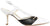 Slingback chanel donna a punta con tacco a rocchetto bicolore bianca e nera in vera pelle, fondo in vero cuoio, decoltè aperte dietro con cinturino alla caviglia, tacco comodo medio, modello LE FABIAN 9335, calzature artigianali made in italy con negozio a Civitanova