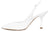 vista laterale slingback chanel donna bianche a punta in vera pelle con tacco a rocchetto, scarpe da sposa, fondo in vero cuoio, decoltè aperte dietro con cinturino alla caviglia, tacco comodo medio alto, modello GIANMARCO F. ET195, calzature artigianali made in italy con negozio a Civitanova