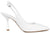 Slingback chanel donna bianche a punta in vera pelle con tacco a rocchetto, scarpe da sposa, fondo in vero cuoio, decoltè aperte dietro con cinturino alla caviglia, tacco comodo medio alto, modello GIANMARCO F. ET195, calzature artigianali made in italy con negozio a Civitanova