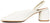 vista laterale slingback donna color bianco panna a punta rotonda in vera pelle, pianta larga, con tacco altezza media di forma larga, decoltè stile chanel aperte dietro con cinturino elastico, tacco comodo, modello ANGEL ALARCON 26067, calzature artigianali a Civitanova