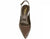 vista dall'alto slingback chanel donna con tacco a rocchetto color marrone testa di moro a punta in vera pelle, fondo in vero cuoio, decoltè aperte dietro con cinturino alla caviglia, tacco comodo medio alto, modello GIANMARCO F. ET195, calzature artigianali made in italy con negozio a Civitanova