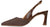 vista laterale slingback chanel donna marrone testa di moro in vera pelle e rafia intrecciata, tacco largo comodo di 7cm, decoltè aperte dietro con cinturino alla caviglia, modello ANGEL ALARCON 26024, calzature artigianali con negozio a Civitanova