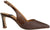 Slingback chanel donna marrone testa di moro in vera pelle e rafia intrecciata, tacco largo comodo di 7cm, decoltè aperte dietro con cinturino alla caviglia, modello ANGEL ALARCON 26024, calzature artigianali con negozio a Civitanova