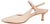 vista laterale slingback chanel donna a punta con tacco a rocchetto color nude rosa cipria in vera pelle, fondo in vero cuoio, decoltè aperte dietro con doppio cinturino con fibbia e elastico, tacco comodo medio, modello GIANMARCO F. ET026, calzature artigianali made in italy con negozio a Civitanova