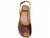 vista dall'alto slingback donna spuntata color marrone a punta rotonda in vera pelle, pianta larga, con tacco altezza media di forma larga, decoltè stile chanel aperte dietro con cinturino regolabile alla caviglia, tacco comodo, modello ANGEL ALARCON 26065, calzature artigianali con negozio a Civitanova