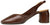 vista laterale slingback donna spuntata color marrone a punta rotonda in vera pelle, pianta larga, con tacco altezza media di forma larga, decoltè stile chanel aperte dietro con cinturino regolabile alla caviglia, tacco comodo, modello ANGEL ALARCON 26065, calzature artigianali con negozio a Civitanova