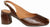Slingback donna spuntata color marrone a punta rotonda in vera pelle, pianta larga, con tacco altezza media di forma larga, decoltè stile chanel aperte dietro con cinturino regolabile alla caviglia, tacco comodo, modello ANGEL ALARCON 26065, calzature artigianali con negozio a Civitanova