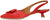 vista laterale slingback donna rossa a punta con tacco basso in vera pelle, decoltè stile chanel aperte dietro e laterale con cinturino elastico, fioccone in tinta, tacco comodo, modello ANGEL ALARCON 25055, calzature artigianali