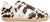 Sneaker donna in vero cavallino "muccato" color bianco e marrone, suola beige leggera e rialzata, modello Crown R01 NC 2F, scarpe artigianali Made in Italy