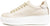 vista laterale sneaker donna color greige panna in vera pelle, suola alta leggera e rialzata, modello Crown New Marina, scarpe artigianali Made in Italy
