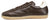 vista laterale sneaker donna in vera pelle color marrone testa di moro con dettagli bianco panna, suola beige leggera e rialzata, modello Crown R01 NC 2F, scarpe artigianali Made in Italy con negozio a Civitanova