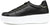 vista laterale sneaker donna nere in vera pelle, suola alta leggera e rialzata, modello Crown New Marina, scarpe artigianali Made in Italy