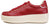 vista laterale sneaker donna rosse in vera pelle, suola beige alta leggera e rialzata, modello Crown New Marina, scarpe artigianali Made in Italy