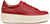 Sneaker donna rosse in vera pelle, suola beige alta leggera e rialzata, modello Crown New Marina, scarpe artigianali Made in Italy